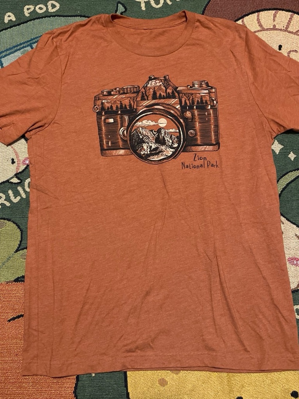 Rust Camera Graphic Zion National Park Tee